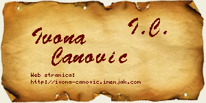 Ivona Čanović vizit kartica